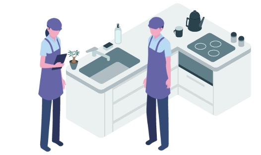 配膳準備のイメージイラスト