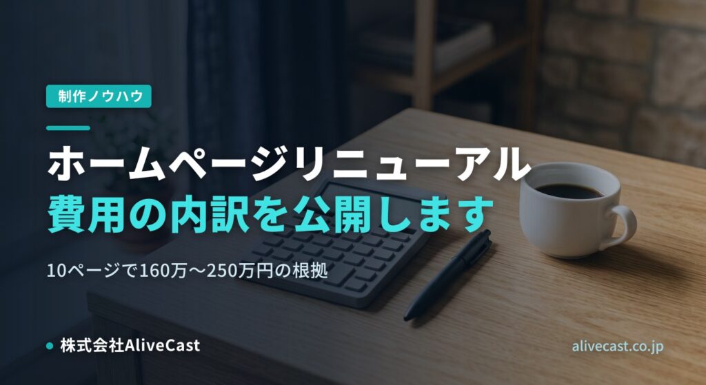 ホームページリニューアル費用の内訳｜標準単価を公開