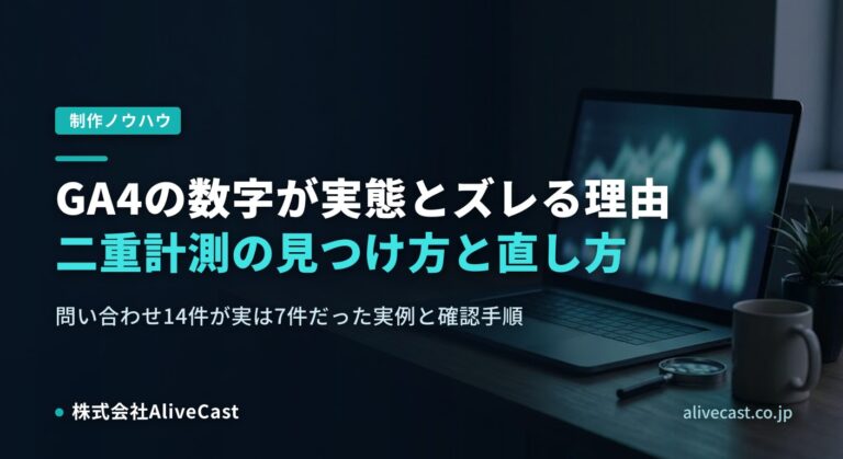 GA4の数字が実態とズレる理由|中小企業が最低限見る指標と二重計測の直し方